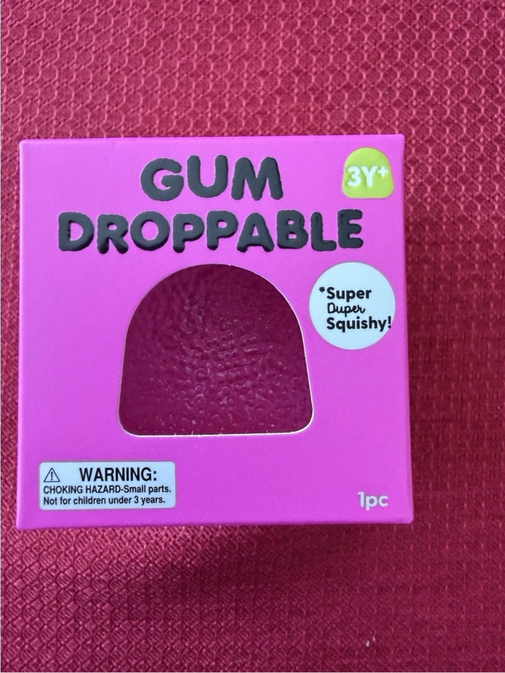 New J'adore Gum Droppable Super Duper Squish Textured Squeeze Squishy Toy Pink